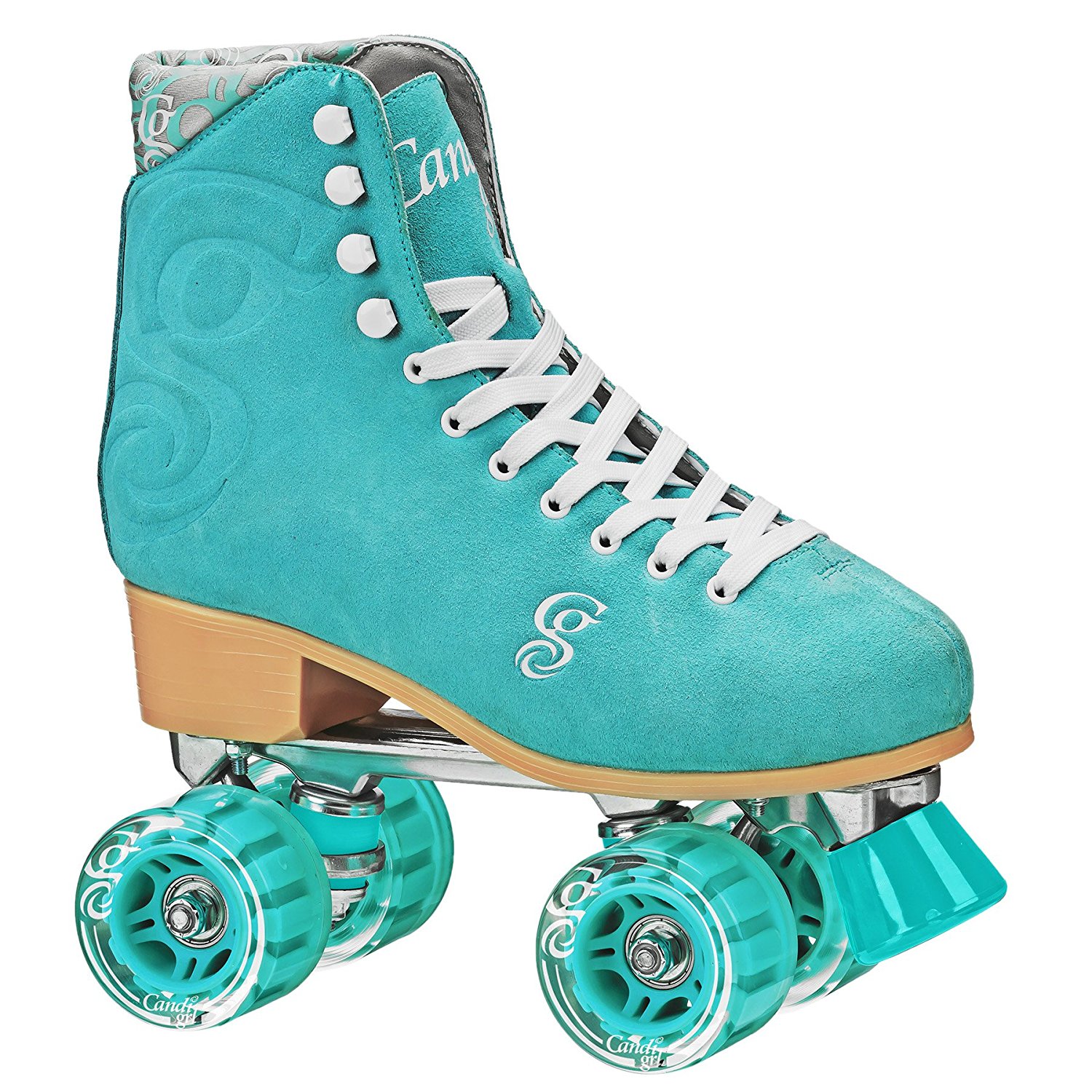 Candi Girl CARLIN Brushed Suede Blue & Burgundy Quad Roller Skates 